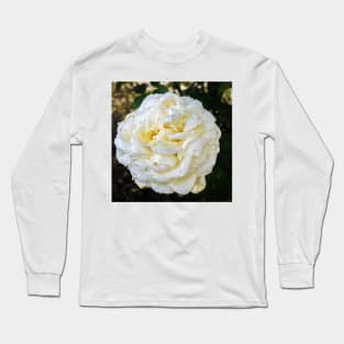 White flower with fattening drops Long Sleeve T-Shirt